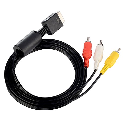 image for TRADERPLUS 6FT AV to RCA Composite Cable Cord for Sony Playstation 2 (
