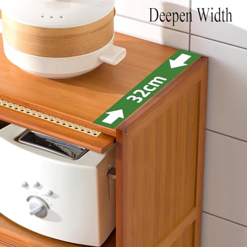 Support micro-ondes vintage en bambou, étagère de cuisine au design durable - 4