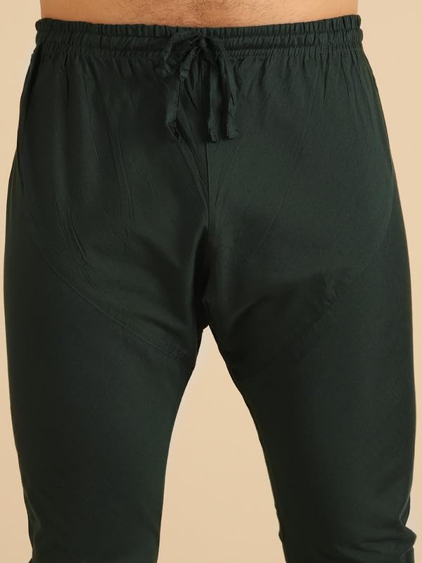 Kurta Churidar KISAH en coton mélangé vert taille 40 pour homme - 6