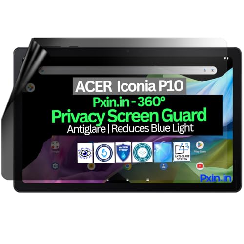 Image of Pxin Tablet Privacy Guard compatible with ACER Iconia P10 | Screen protector | Anti-Glare | Blue light filter | 360 degree Anti Spy | Eye Protection