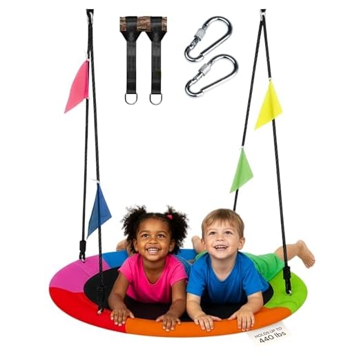 40 Inch Tree Swing Saucer Swing - 800Lb Weight Capacity, 900D Oxford Waterproof, With Hanging Straps Tree Swings for Kids Outdoor Swing For Kids Swing | Tire Swing | Tree Swing For Adults | Disc Swing