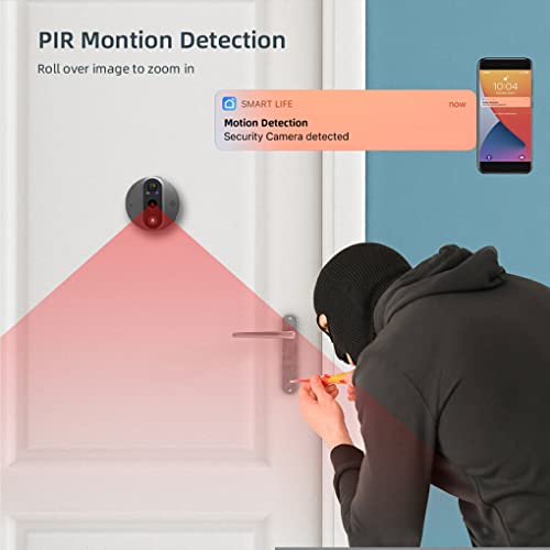 Widealiff Campainha com vídeo, câmera com olho mágico, visor de porta de 4,3 polegadas, campainhas d