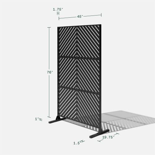 Image of Veradek Block Series Span Planter + Arrow Privacy Screen Set, Black - Tall Outdoor Rectangular Planter with Removable Insert & Modern Privacy Divider Panel for Patio, Deck, Balcony or Garden
