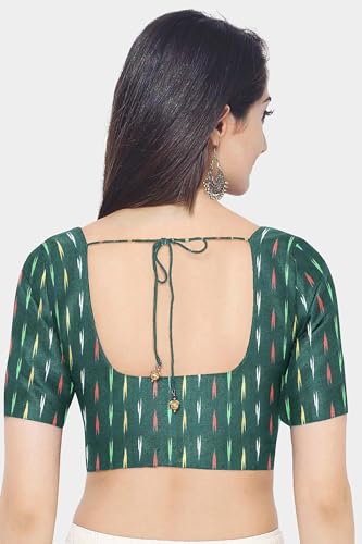Image of Cotton Pochampally ikat unstitched blouse, Kurthi, long frock fabric material for women (1 meter, 2 meters & 3 meters)