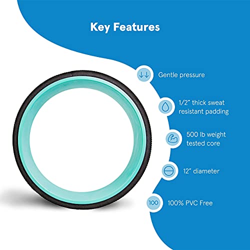 Chirp Wheel Back Stretcher w/ Sweat-Resistant Foam Padding, 12" Gentle Body Roller, Satisfying Roller Wheel, Targeted Muscle Yoga Wheel, PVC-Free Roller Wheels, Deep Massage Stretching Equipment