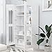 vidaXL Vitrina Armario de Libros Revistas Estantería Estante Soporte Almacenamiento Oficina Hogar Casa Decoración de Aglomerado Blanco Brillante