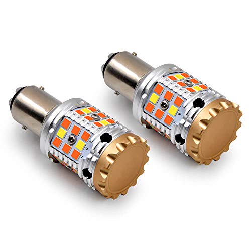 Lasfit 1157 Led Bulb Switchback 2057 2357 Built In Resistor Anti Hyper Flash Led Front Turn Signal Light Bulb Plug And Play 2023 Upgraded Amber Blinker White Daytime Running Drl Parking Light(2 Pack) #TOP27