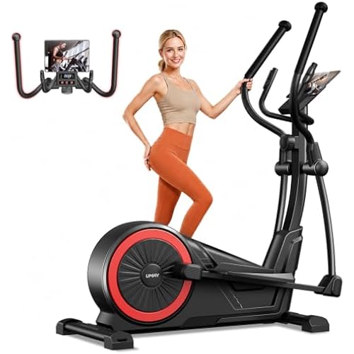 Elliptical Exercise Machine with 15.5''-17'' Stride & Heart Rate Grips,Ultra Silent Magnetic Elliptical Machine for Home with 16 Levels Resistance and LCD Monitor,400 LBS Weight Capacity