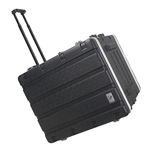 Image of Sound Town Lightweight 12U PA DJ Rack /Road Case with 11U Rack Space, ABS Construction, 19 inch Depth, Retractable Handle, Wheels and Heavy-Duty Latches (STRC-A12UT)