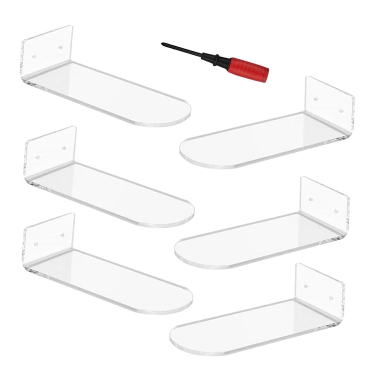 HOOTNEE Acrylic Floating Shoe Rack -Mounted Shoe Shelves Sleek and Display for Sneakers Random