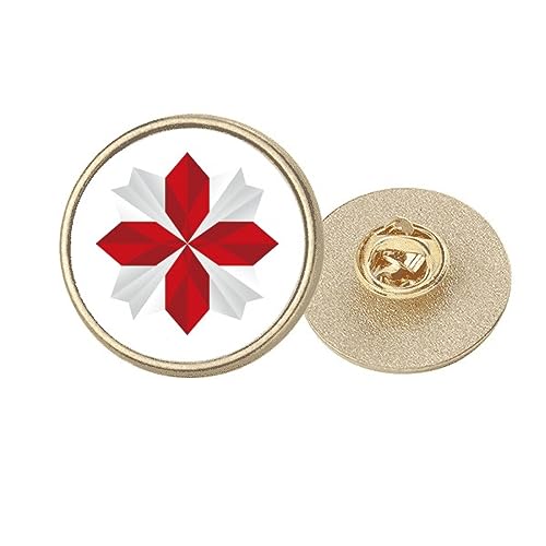Broche ronde en métal doré fleur Origa taille M pour femme