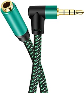 2Pack 0.5M3.5mm Audio Mic Extension Cable Aux Headphone Extender 4-Pole TRRS Jack Plug Lead Stereo Male to Female Cord Compatible with Controller/Xbox/Switch Lite/Headset/TV/PC/Car/Earphone0.5M