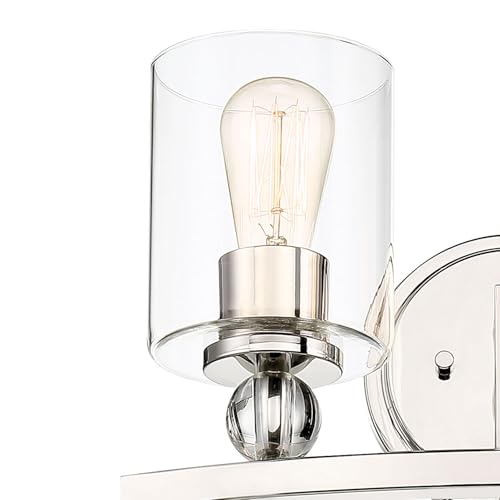 Image of Minka Lavery 3072-613 Studio 5 Vanity Bath Light, 2-Light, 120 Total Watts, 15.5-in H x 9-in W, Polished Nickel