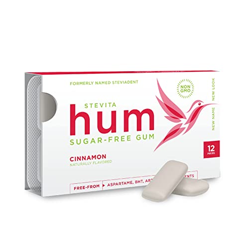 Stevita Hum, Cinnamon - Sugar-Free Gum - 12 Pieces, Pack Of 12 - Supports Oral Health -, Non-Gmo, Vegetarian, Keto, Gluten Free - 72 Total Servings #TOP13