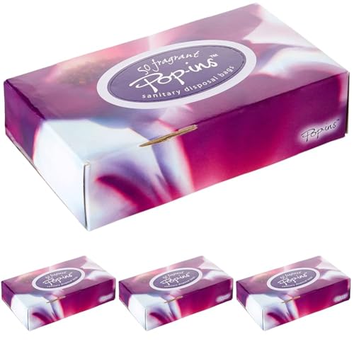 Polylina Pop-Ins Sanitary Disposal Bags 50,Purple (Pack of 4)
