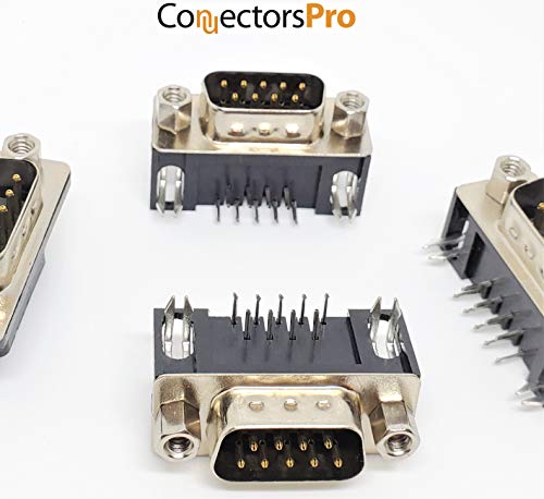 Conector DB9 macho ángulo recto para PCB, pack 10 miniatura 3