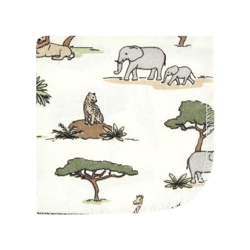 Image of Hudson Baby Unisex Baby Flannel Cotton Poly Washcloths, Going On Safari 12Pk, One Size