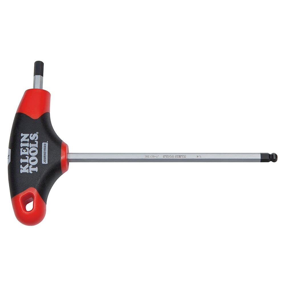 1/4-Inch Ball End Hex Key with Journeyman T-Handle, 6-Inch Klein Tools JTH6E13BE