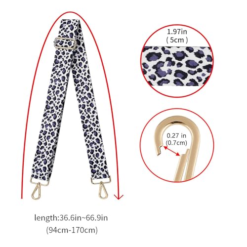 Image of Wide Shoulder Strap Adjustable Replacement Belt Guitar Style Crossbody Bag Handbag Strap Multicolor Canvas Straps(Wide:2in)(Color2)