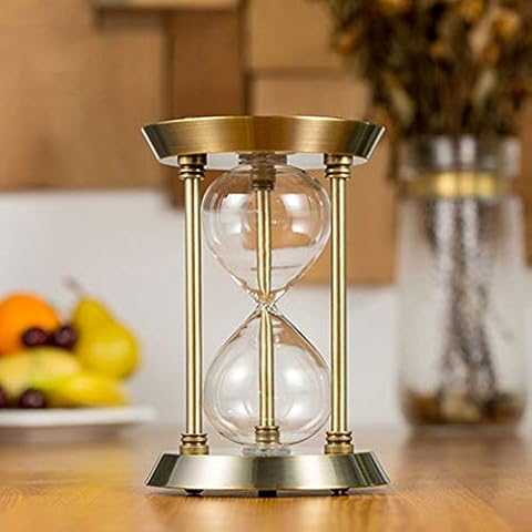 ZXZH Hourglass Timer,Empty Hourglass,Self-loading Sand Determines The Hourglass Time, Brass Tone Metal 360° Rotating Large Antique Sand Clock Creative Toy Office Home Decor Gifts Cover