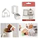 3Pcs Christmas House Cookie Cutter Set, Mini Ginger House Stainless Steel Cookie Cutter, Chocolate Little House Biscuit Mold, DIY Baking Decorating Tools