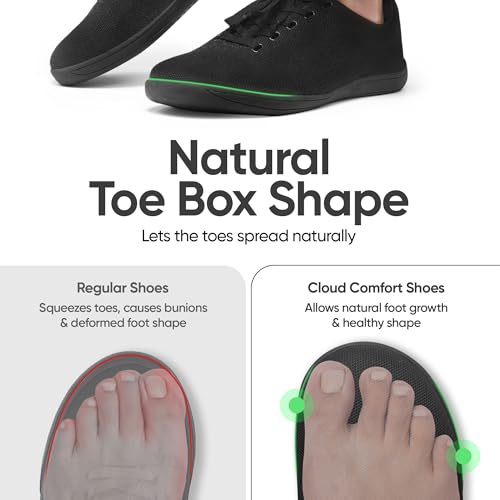 Image of Frido Cloud Comfort Lace-up Shoes for Men | Lightweight Sports Shoes with Zero-Drop Design & Wide Toe Box | Breathable Knit Running Shoes for Man | Casual Sneakers