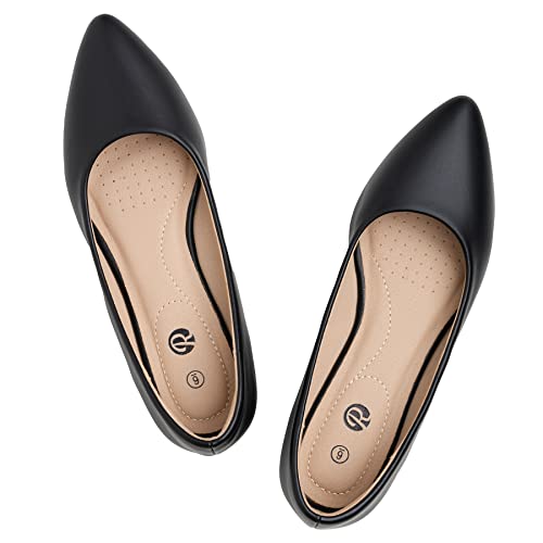 Rekayla Women's Flats Classic Pointed Toe Ballet Flats Shoes for Women Business Casual Office Comfort Slip On Work Flats Shoes Versatile Dress Shoes for Women