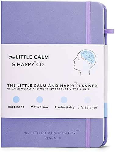 The Little Calm and Happy Planner  Weekly and Monthly Undated Productivity Planner Habit Tracker, Journal Notebook for Happiness, Motivation, Productivity and Life Balance  A5 (Purple)