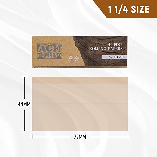Ace Rolling Papers, 1 1/4 Cigarette Rolling Papers Unbleached Rolling Papers - 78 Mm 50 Booklets With 40 Papers Per Booklet (Unbleached) #TOP1