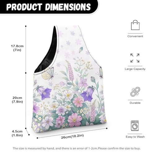 Image of ZUXONGSY Wildflower Knitting Bag Yarn Bags for Crocheting Butterfly Floral Yarn Storage Organizer for Crochet