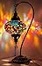 DEMMEX Turkish Table Lamp Moroccan Bedside Light Handmade Tiffany Mosaic Glass Boho Artisan Accent Lighting for Bedroom Living Room, Antique Brass Finish – 15