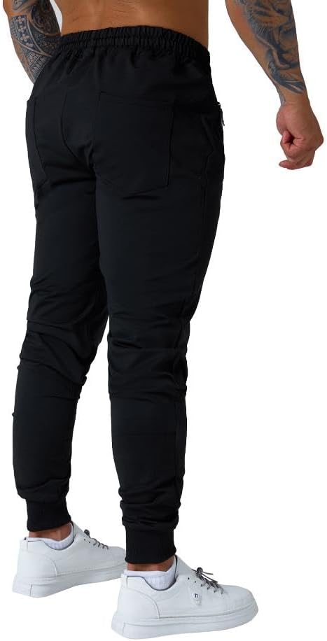 Mens Active Athletic Workout Jogger Sweatpants for Men with Zipper Pocket and Drawstring Size S-2XL - Image 4