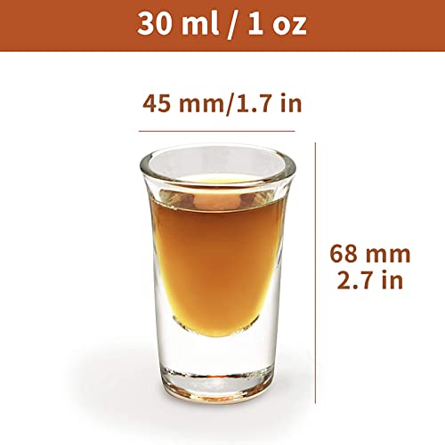Supwinnet SCHNAPSGLAS Shot Glasses Set 12Pcs 30Ml/1Oz Shot Glass Tray Holder Organizer Straight Thick Base Clear Whiskey Tequila Glass Cups thumb #1