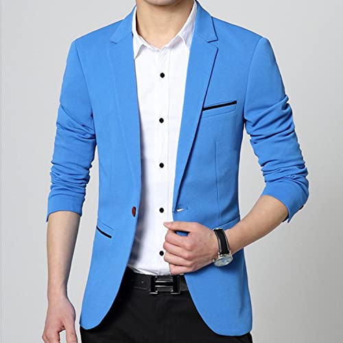 Lu's Chic Men's Business Casual Blazer Long Sleeved Blazer Jacket Casual Snazzy Split Suit Jacket2