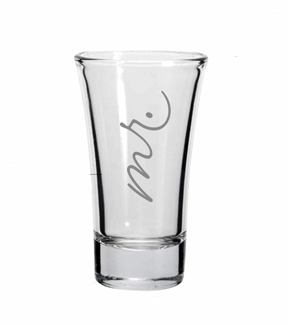 Hubby & Wifey Shot Glasses Set - 1.75oz Real Glass Couple Gift For Weddings