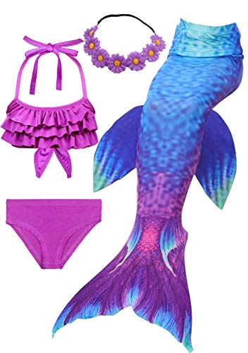 Girl's Mermaid Tail Swimsuit for Swimming Bikini Set Sea-Maid Princess Bathingsuit