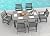 GREENVINES 7-Piece Outdoor Dining Set | HDPE | Patio Table and Chairs Sets for 6 | Patio Furniture | All Weather | Umbrella Hole | Grey | for Backyard Poolside Garden