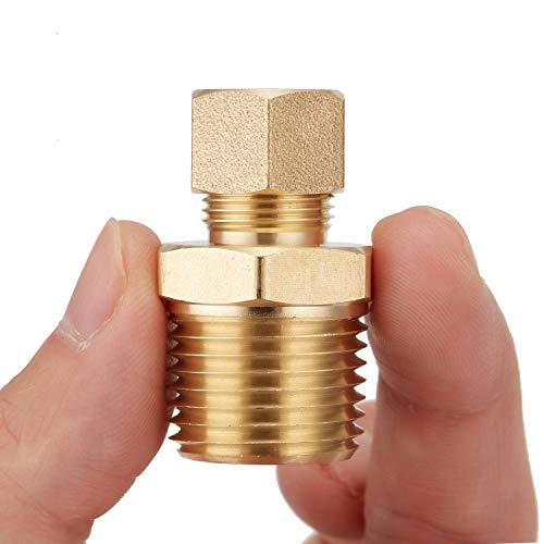 Litorange A116-38X12 3 Pack Metal Brass Compression Tube Pipe Fitting Connector, Straight Coupling Adapter thumb #5