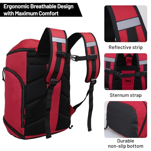 MIER Gym Backpack for Men and Women, 35L Basketball Backpack with Shoe Compartment & Wet Pocket, Waterproof Sports Bag for Travel and Workout - Image 5