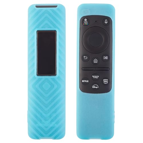 Image of Silicone TV Remote Cover Compatible with Samsung Smart TV Remote 2023 BN59-01432G BN59-01432A (Samsung Smart TV 2023 Model Solar Remote Cover - Style 3, Luminiscent Blue)