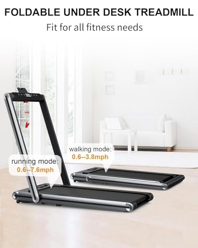 Image of Treadmill Under Desk Walking Pad,2 in 1 Folding Treadmill for Home /Office with Remote Control and APP，Large Screen
