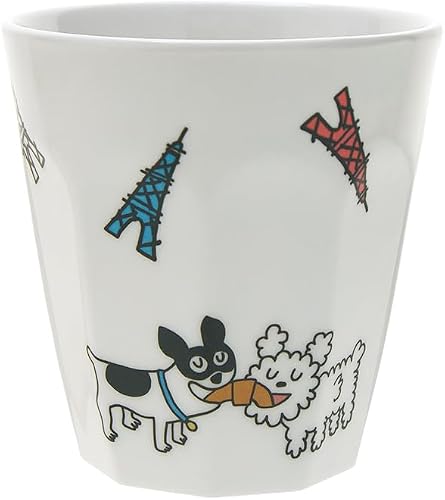 Petit Jour, Melamina, Vaso facetado, 220 ml, Blanco, Seguridad EN14350, Doggy in