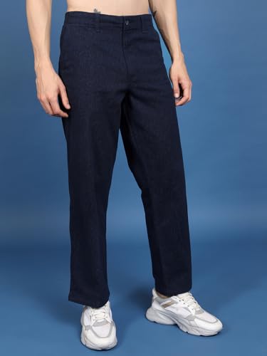 Image of Highlander Men's Ankle-Length Straight Fit Trousers | Modern Style & Comfort | Perfect for Casual & Formal Wear | Trouser for Men | Men Trousers | Trousers for Man | Pants for Man