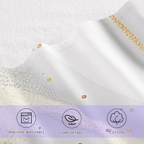 Bolaz Gold White Grey Marble Cotton Towel Set 2 Piece, 1 Bath Towels 1 Washcloth, Soft Fast Dry Super Absorbent Face Hand Towel for Bathroom Hotel Gym Spa and Beach by Bolaz - Image 4