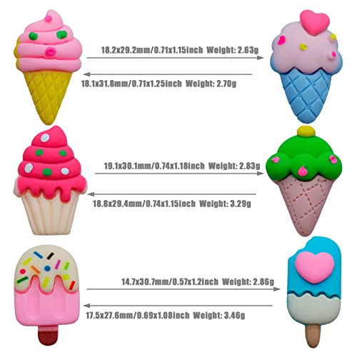 Decorative Push Pins, 30 Pcs Diy Creative Thumb Tacks Handmade Drawing Pin Cute Ice Cream Resin For Corkboard Bulletin Board Wall Photo Memo Office Accessories #TOP1