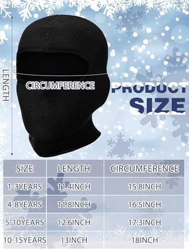 Geyoga 3 Pieces Kid Balaclava Ski Mask Winter Balaclava Hat Windproof Face Mask Covering Neck Warmer Gaiter for Cold Weather3