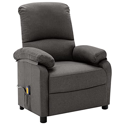 Preisvergleich Produktbild Foecy Massagesessel Fernsehsessel Relaxsessel Mit Liegefunktion 6 Punkt-Vibrationsmassage Stressless Sessel Massage Sessel Wohnzimmer Dunkelgrau Stoff
