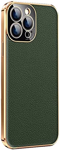 Étui iPhone 13 Pro Max cuir mince 6.7 pouces antichoc vert