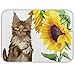 Mata do suszenia naczyń kot słoneczniki akwarela podkładka chłonna antypoślizgowa mata do suszenia z pętelką do zawieszania ociekacz do naczyń podkładka na blat kuchenny szkło 46 x 61 cm