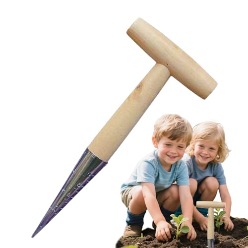 植栽用穴掘り - 手持ちT型苗穴パンチャー - 裏庭や温室の野菜、トマト、キュウリ、ニンジン用の精密ガーデニングツール